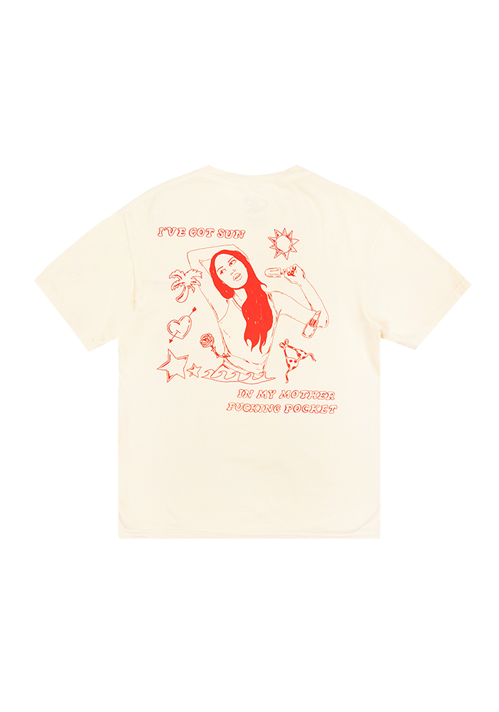 oversized sun in my mother fucking pocket t-shirt in ivory