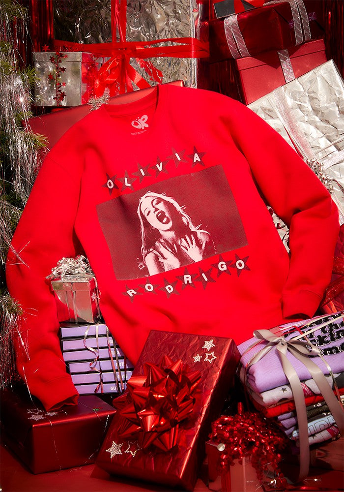 Olivia Rodrigo All-American Red Photo Crewneck Crewneck 429402