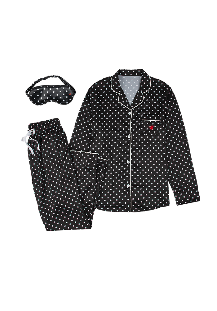 Olivia Rodrigo Black Polka Dot OR Pajama + Sleepmask Set Pyjama 429426