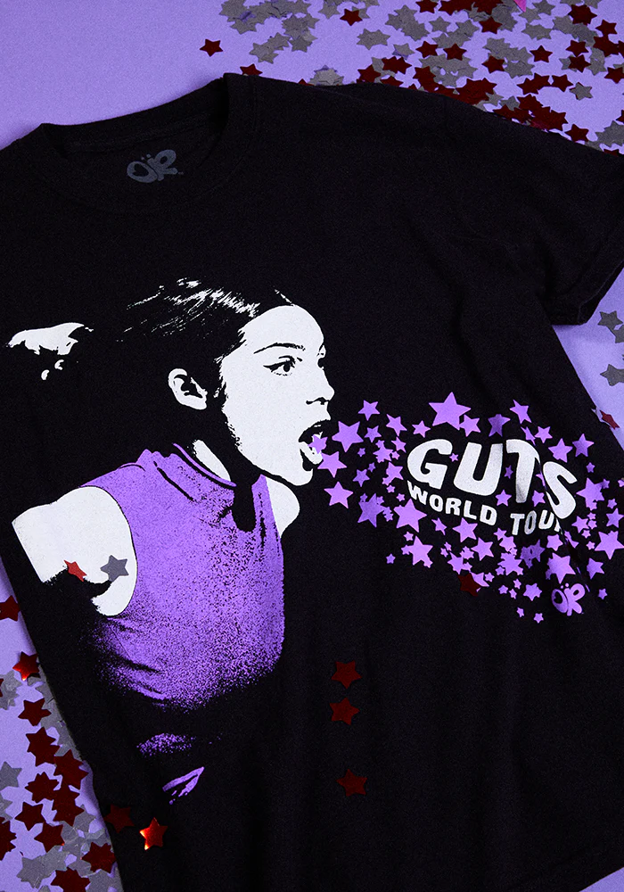 Olivia Rodrigo GUTS world tour admat dateback t-shirt in black T-Shirt 348033