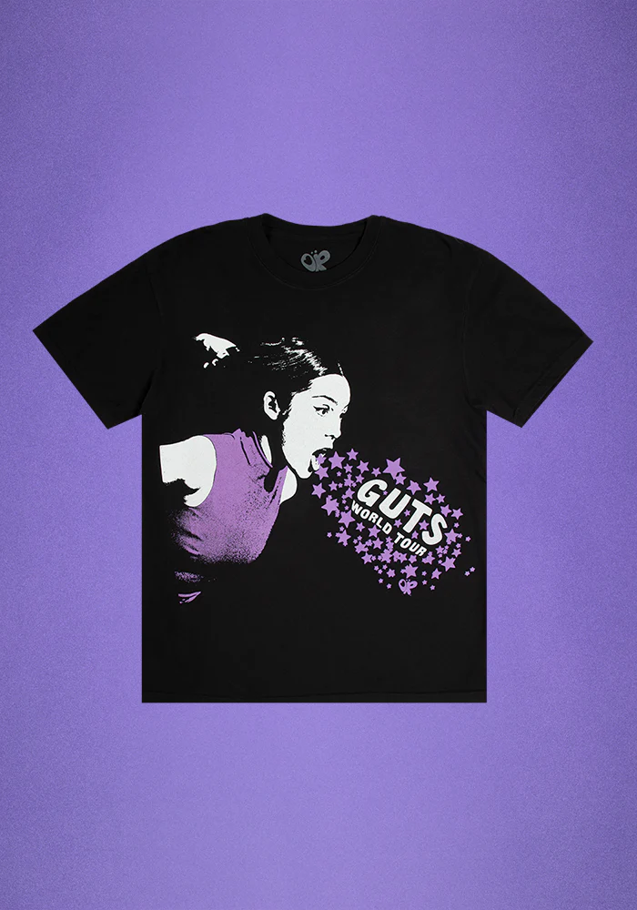 Olivia Rodrigo GUTS world tour admat dateback t-shirt in black T-Shirt 348037
