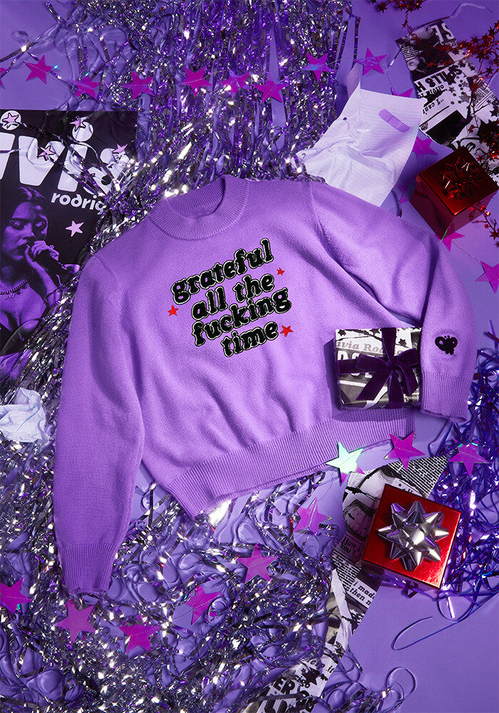Olivia Rodrigo grateful all the fucking time knit sweater Sweater 388159