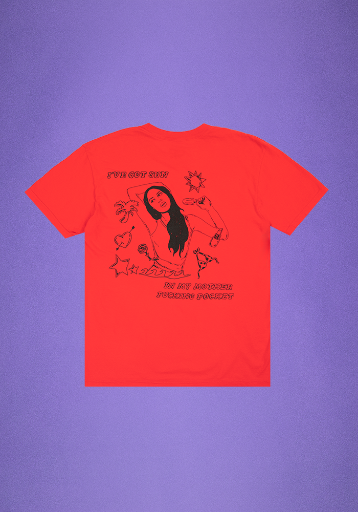 Olivia Rodrigo oversized sun in my mother fucking pocket t-shirt in red T-Shirt 366848