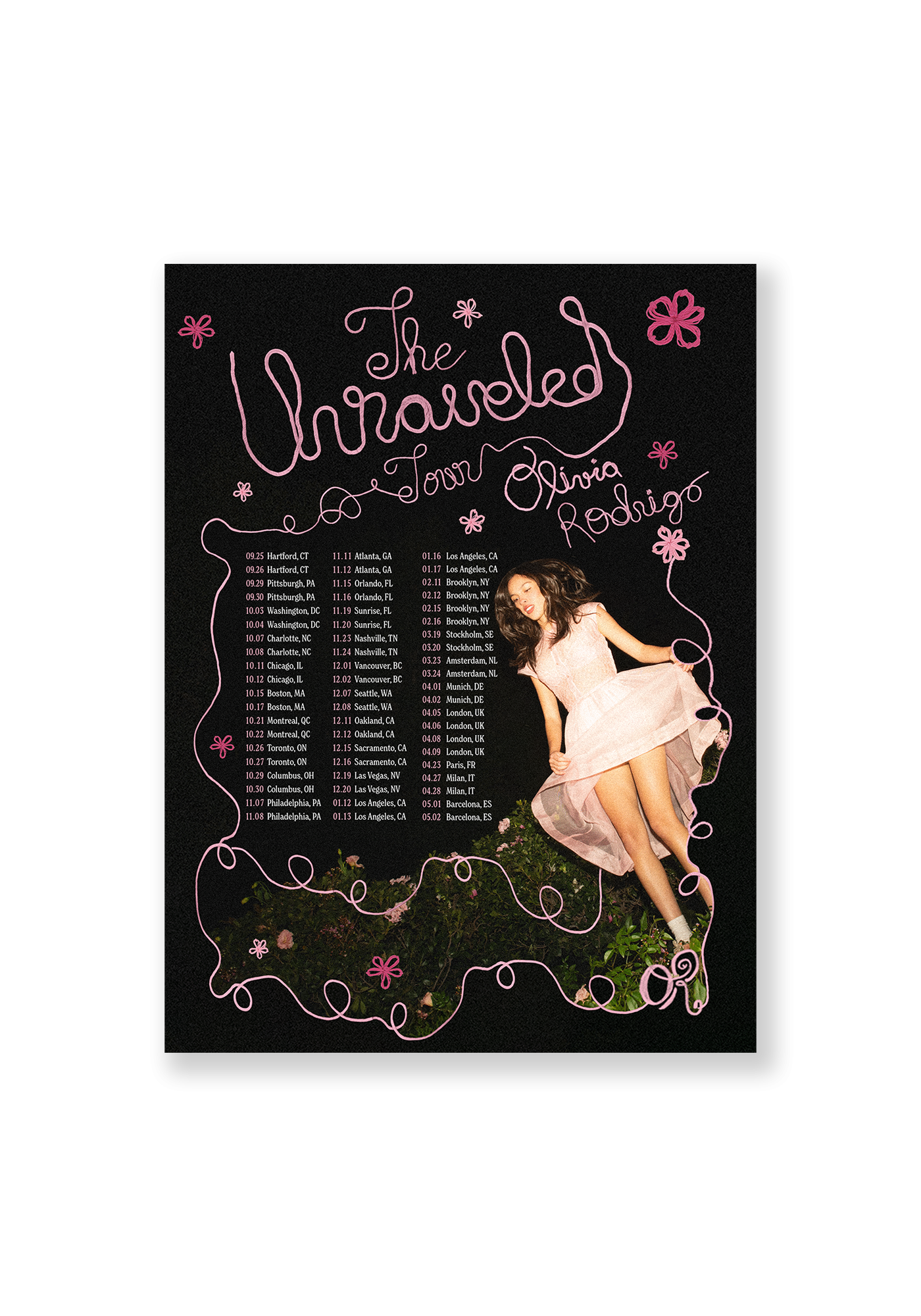Olivia Rodrigo the unraveled tour poster Poster 447402