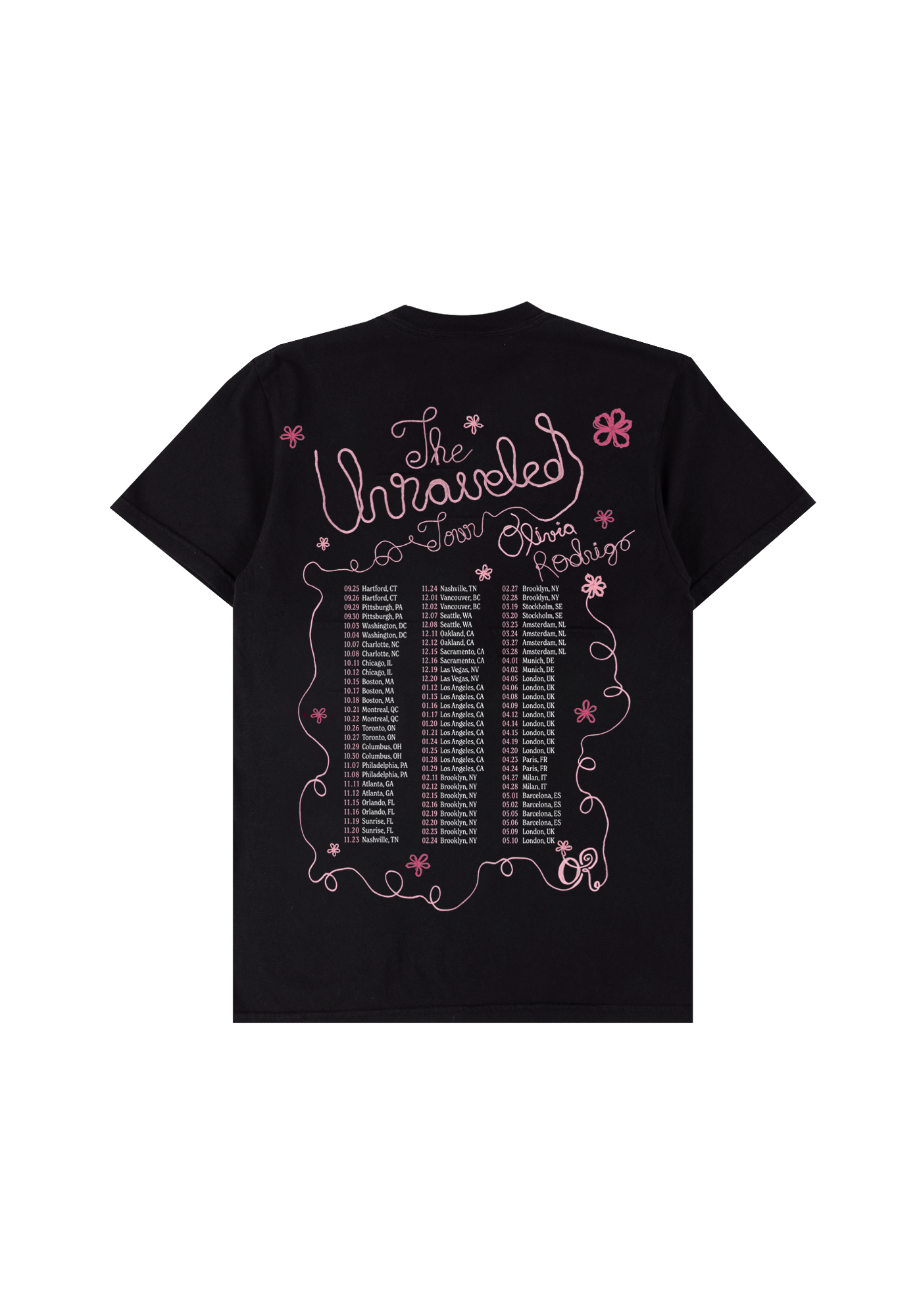 the unraveled tour t-shirt - Olivia Rodrigo the unraveled tour t-shirt - Olivia Rodrigo